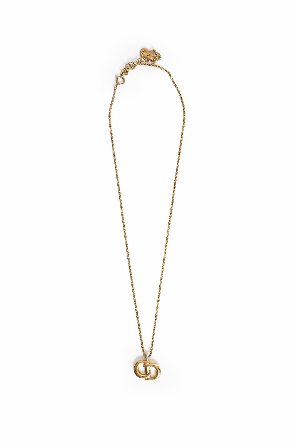 Vintage Christian Dior CD Interlocking Pendant Necklace