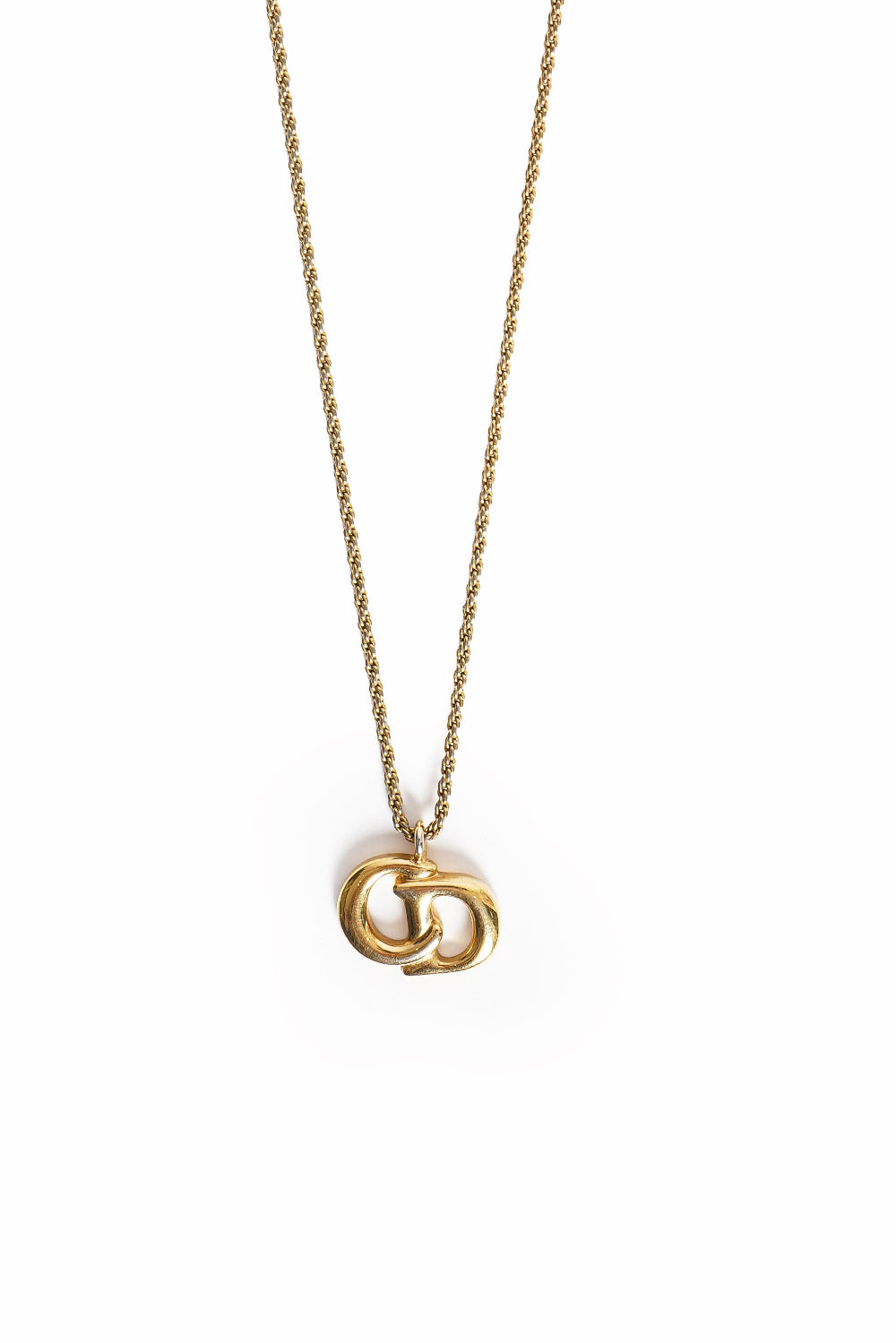 Vintage Christian Dior CD Interlocking Pendant Necklace