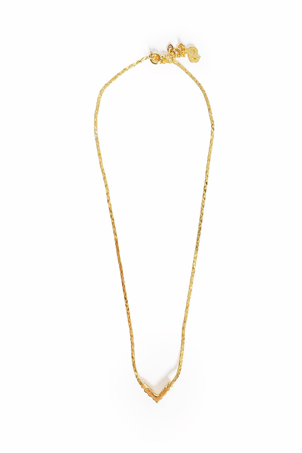 Vintage Christian Dior Crystal V Pendant Necklace
