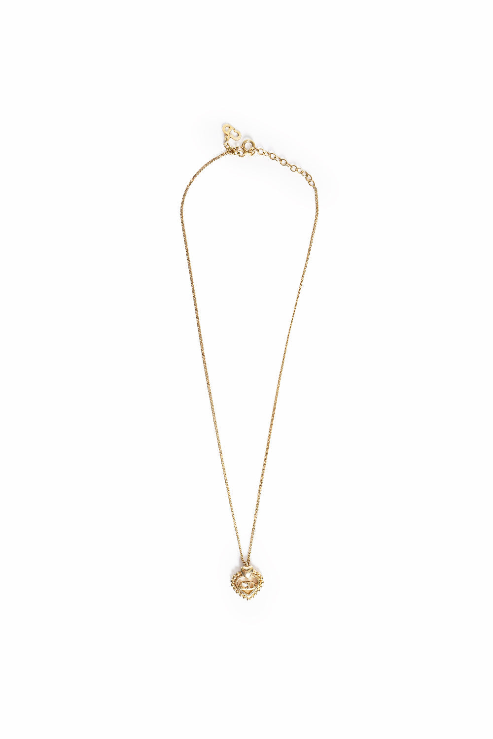 Vintage Dior Heart CD Logo Necklace