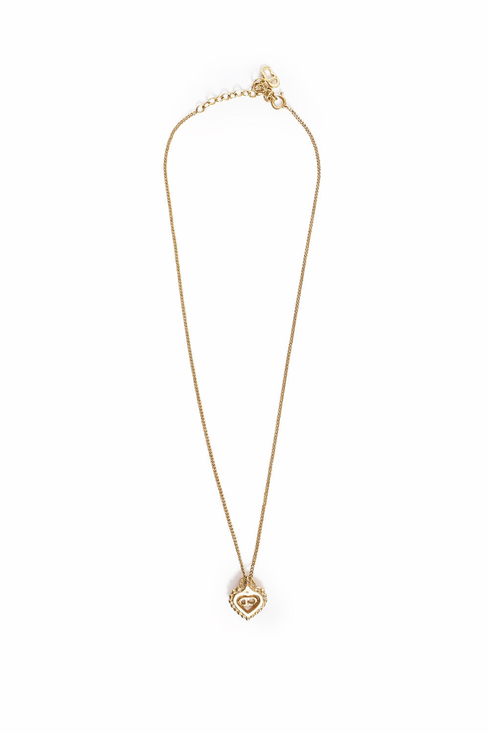 Vintage Dior Heart CD Logo Necklace