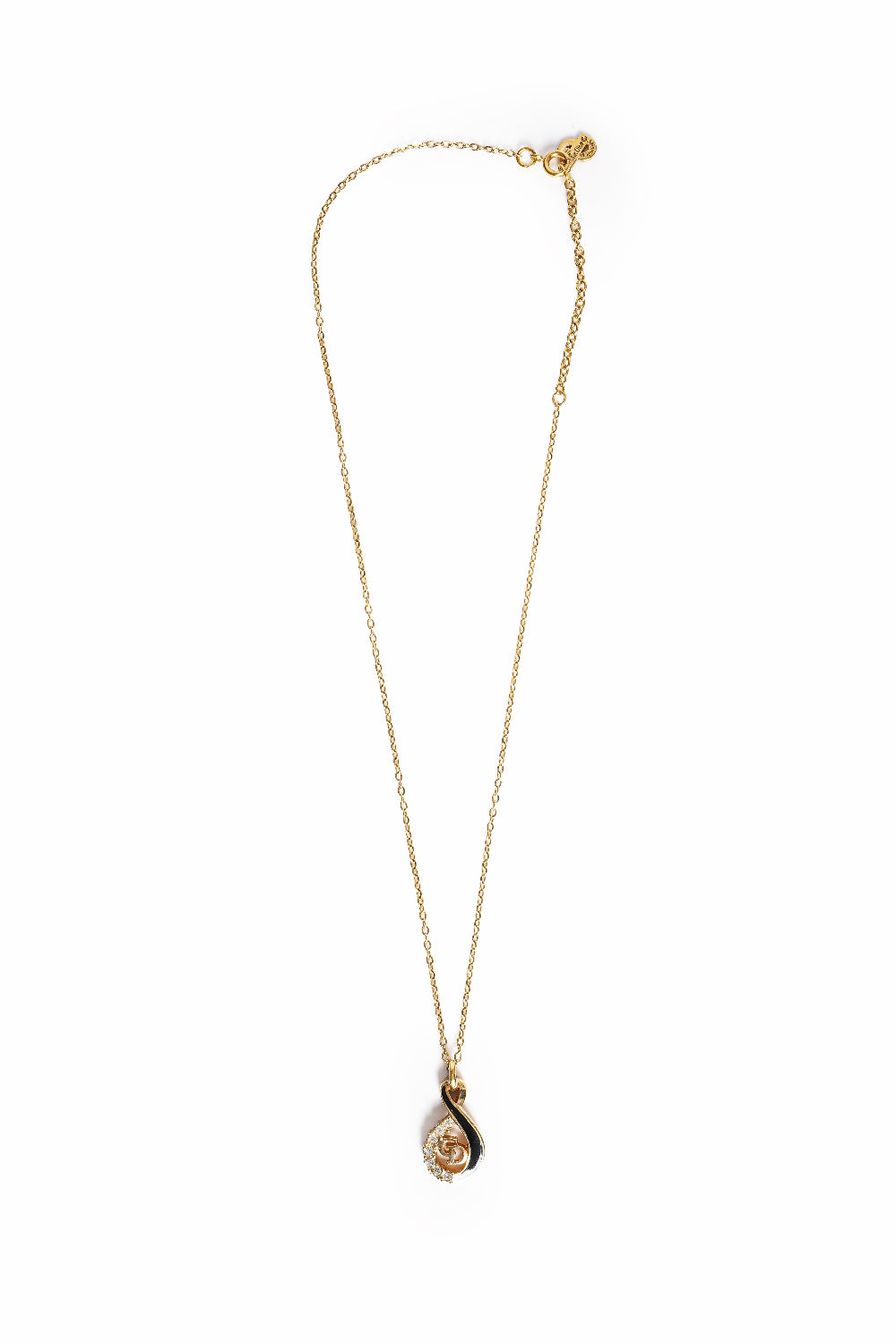 Vintage Christian Dior CD Logo Rhinestone Necklace