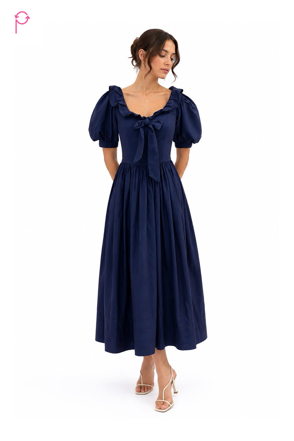 Preloved Navy Blue Cotton Dress