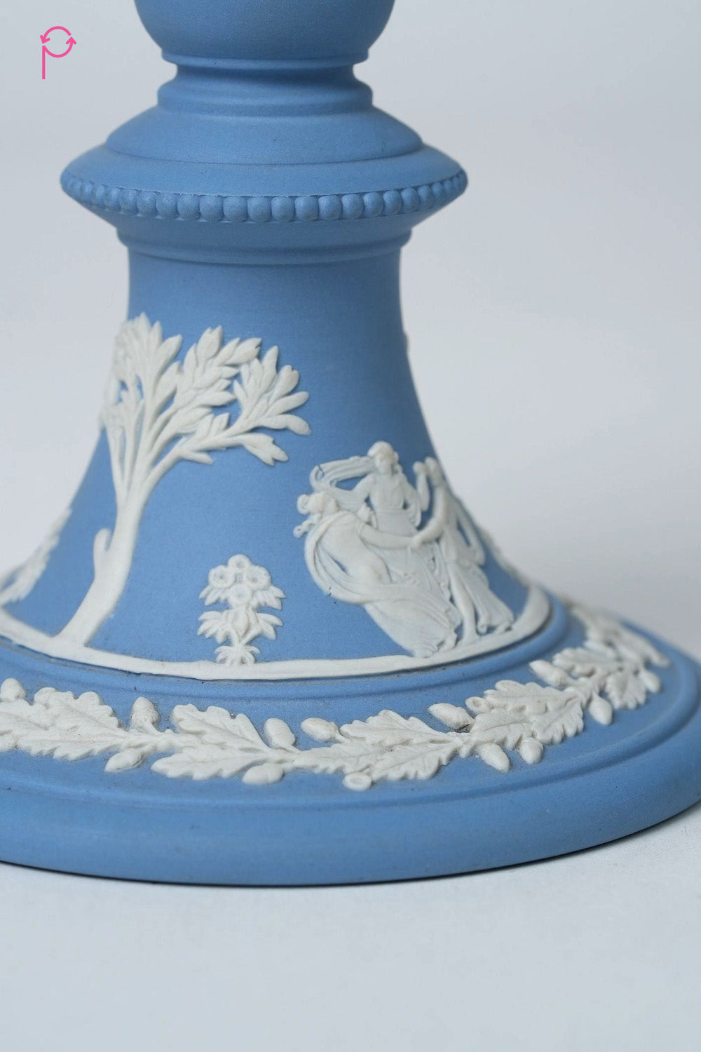 Preloved Vintage Wedgewood Candle Stands With Intricate Design