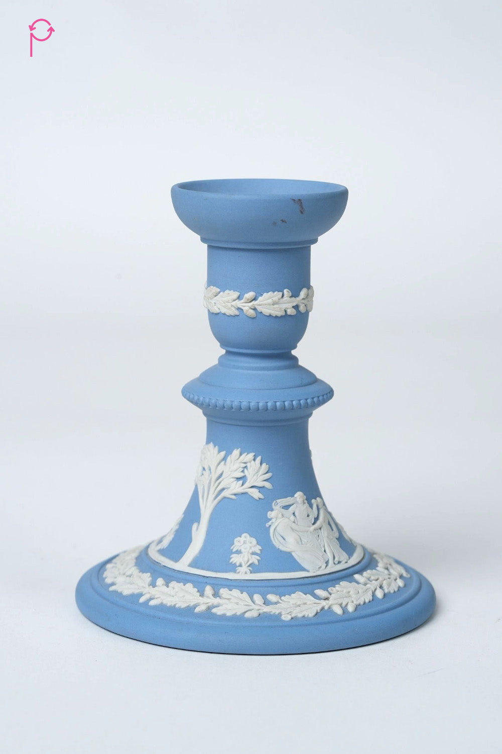 Preloved Vintage Wedgewood Candle Stands With Intricate Design