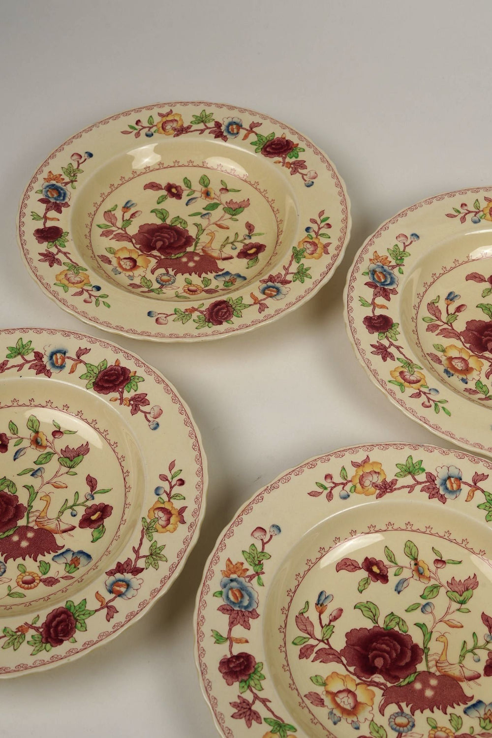 Preloved Set of 6 | Mason's Ironstone, Red 'Regency' Large Stew Bowls