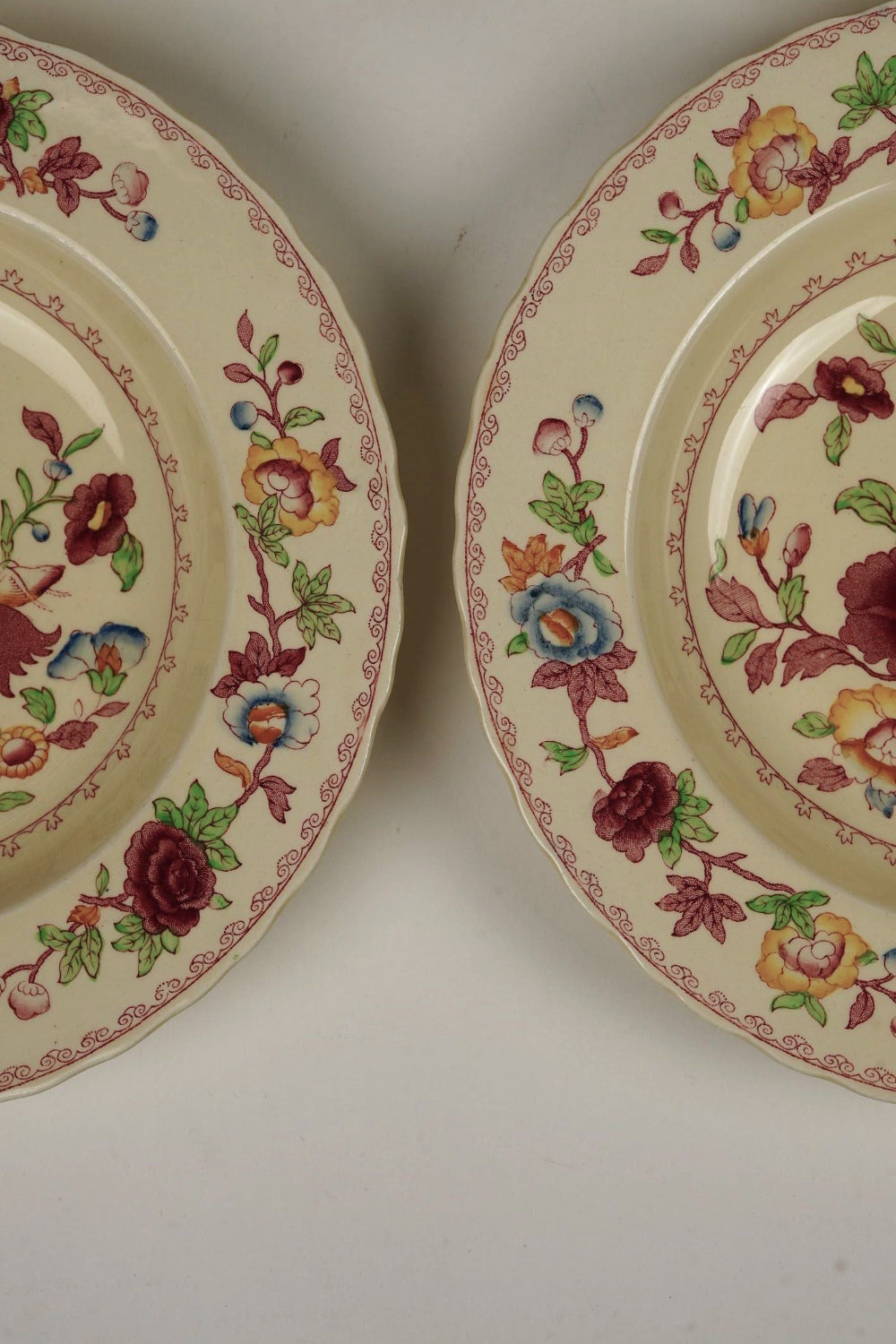 Preloved Set of 6 | Mason's Ironstone, Red 'Regency' Large Stew Bowls