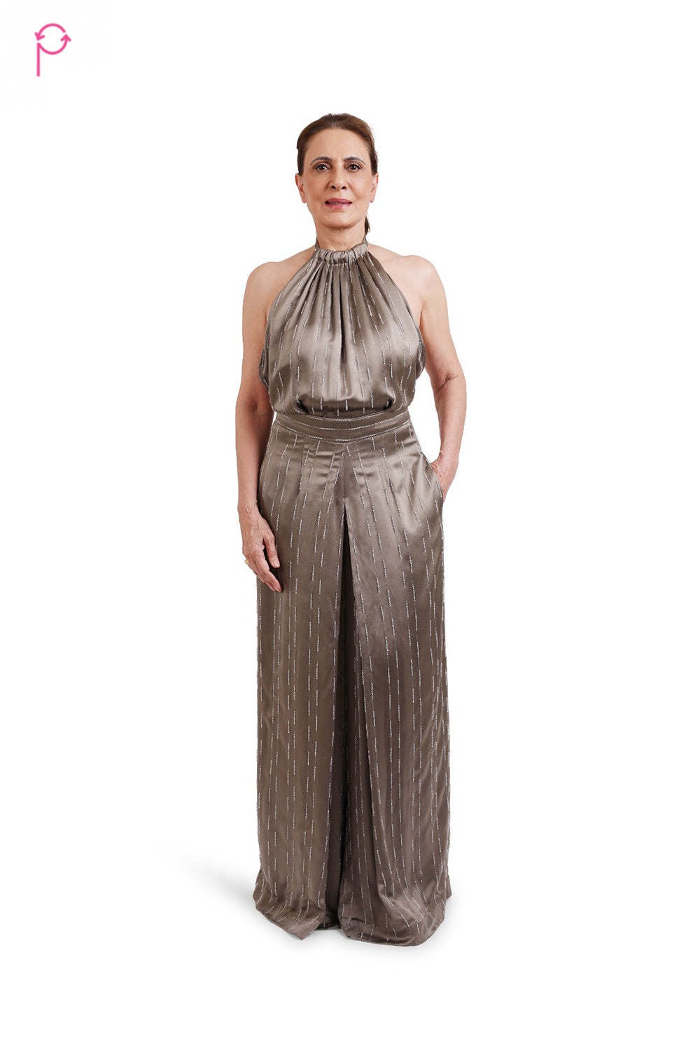 Preloved Embellished Jumpsuit with Cape