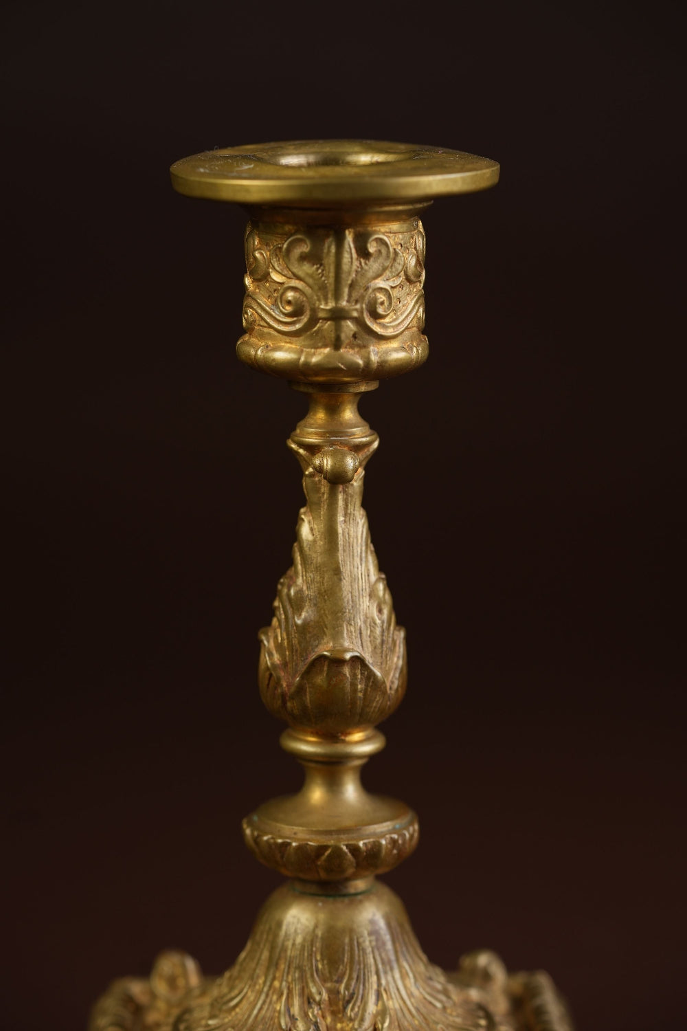 Preloved Rococo Candlesticks with Acanthus Stem & Scrollwork Base