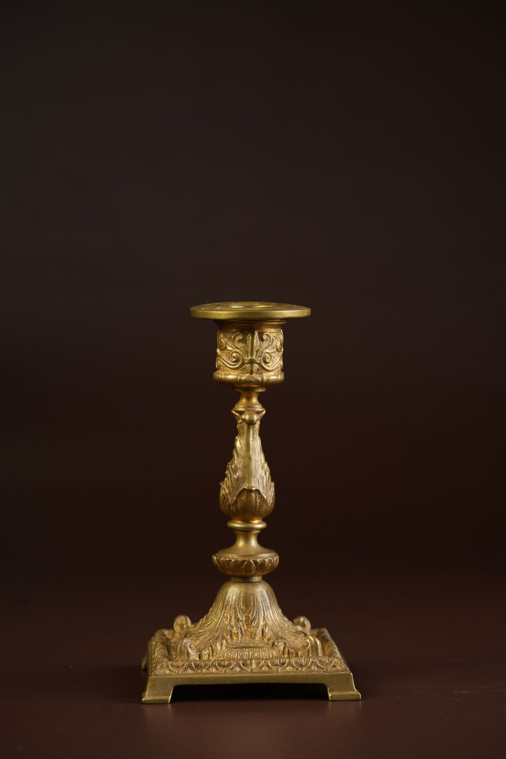 Preloved Rococo Candlesticks with Acanthus Stem & Scrollwork Base