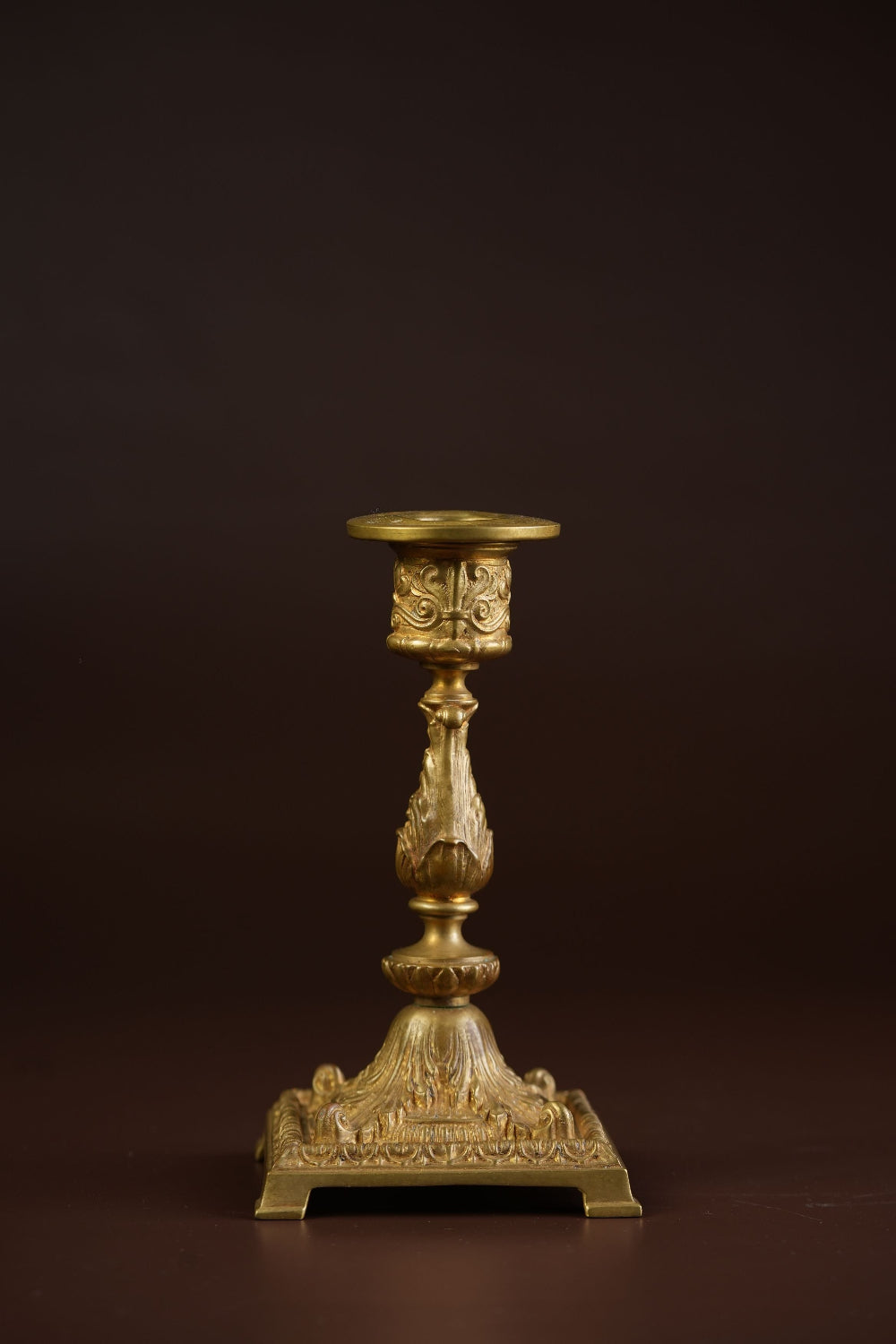 Preloved Rococo Candlesticks with Acanthus Stem & Scrollwork Base