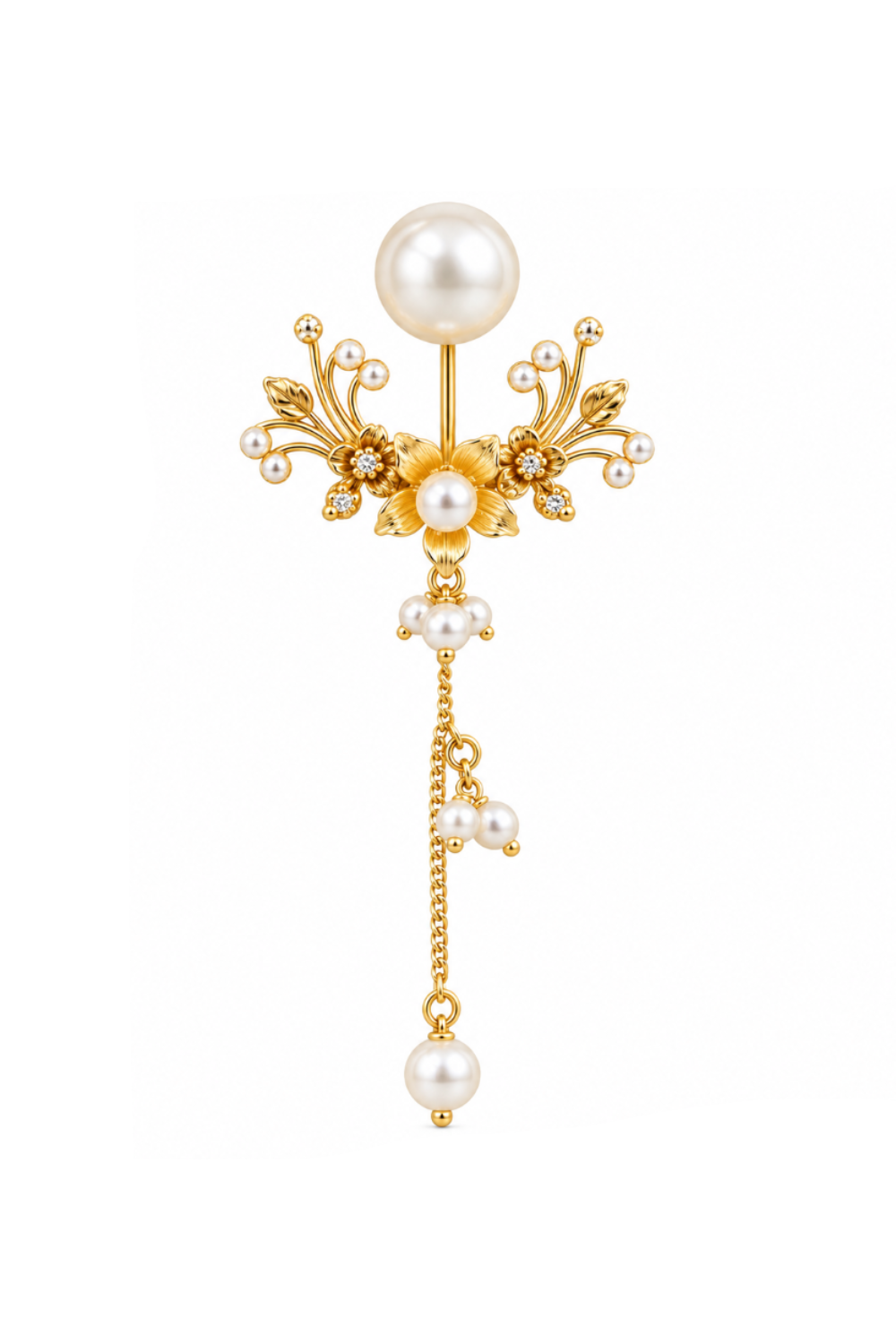 Pearl Blossom Cascade Ear Jacket
