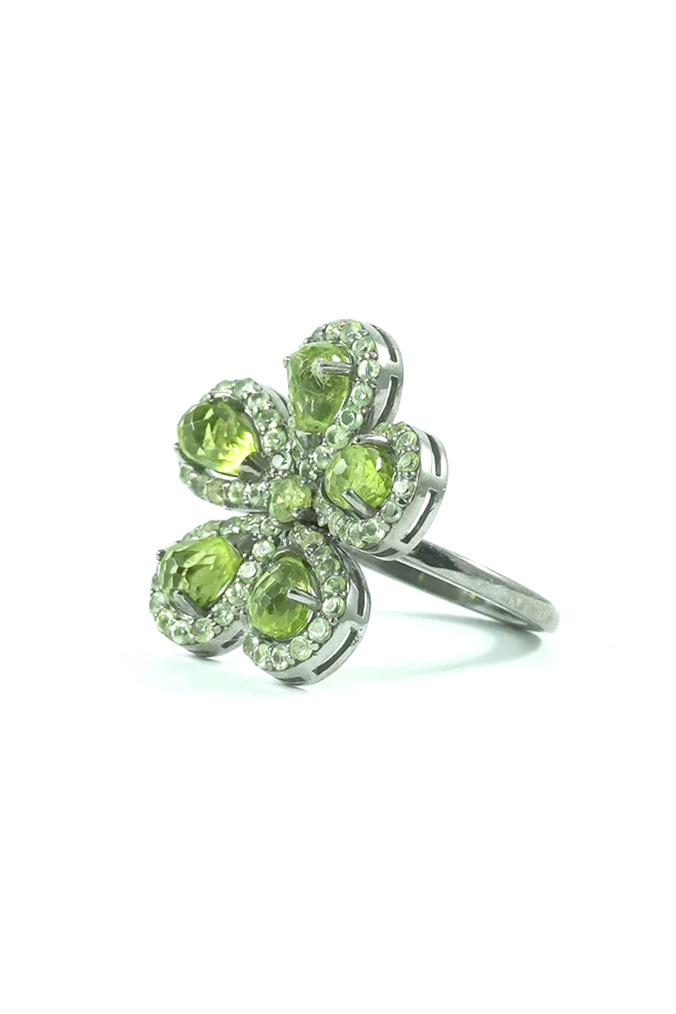 Peridot Flower Ring