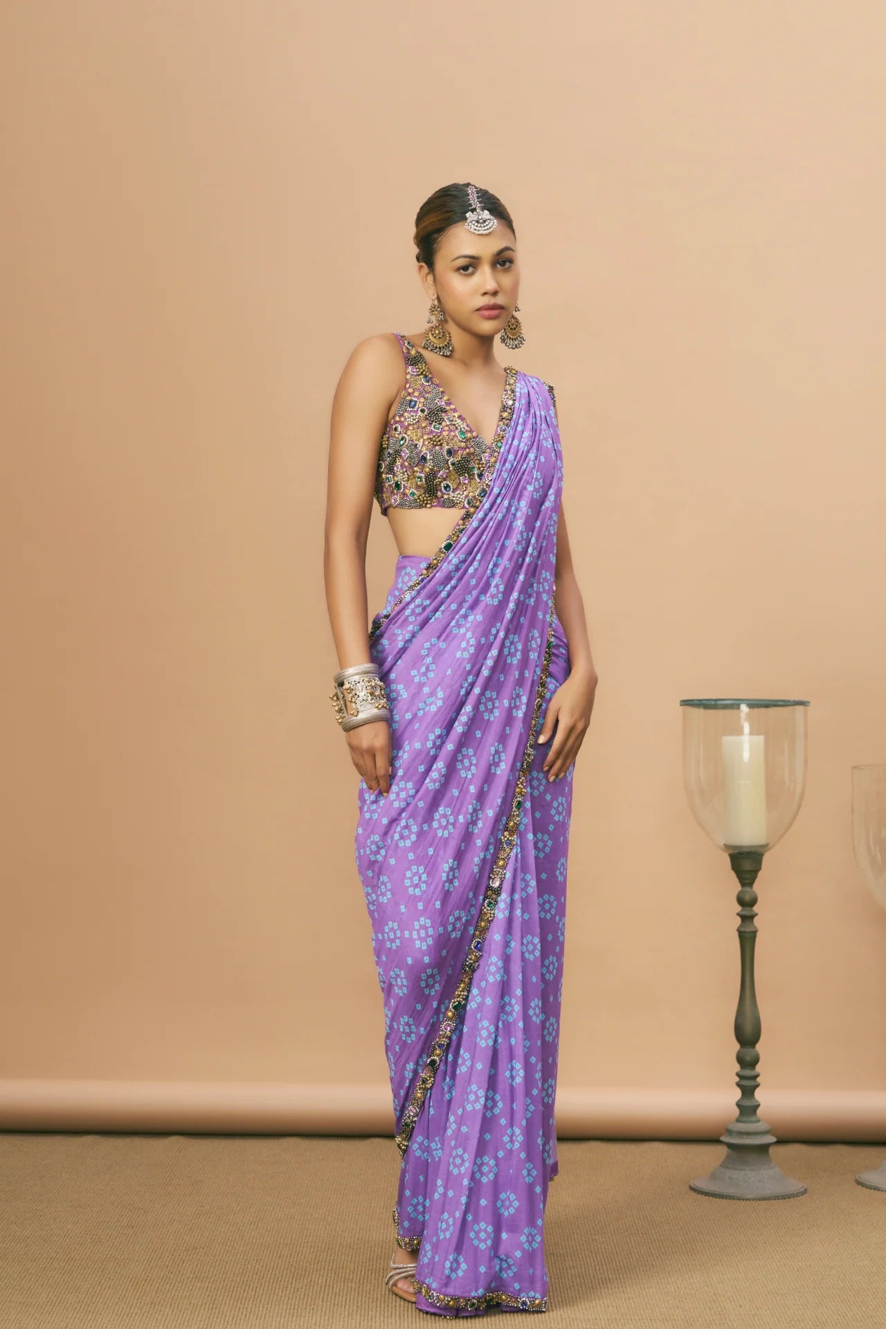 Oasis Purple Blouse & Saree Set