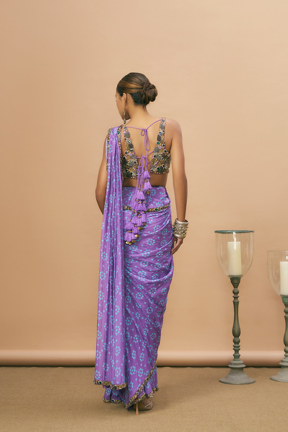Oasis Purple Blouse & Saree Set