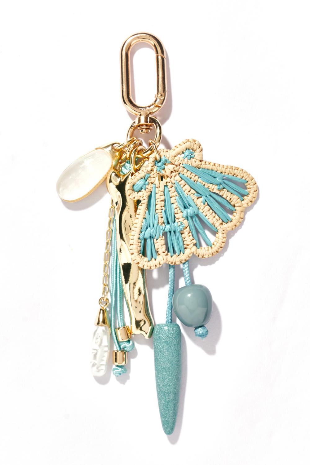 Coastal Shell Bag Charm with Bead Details
