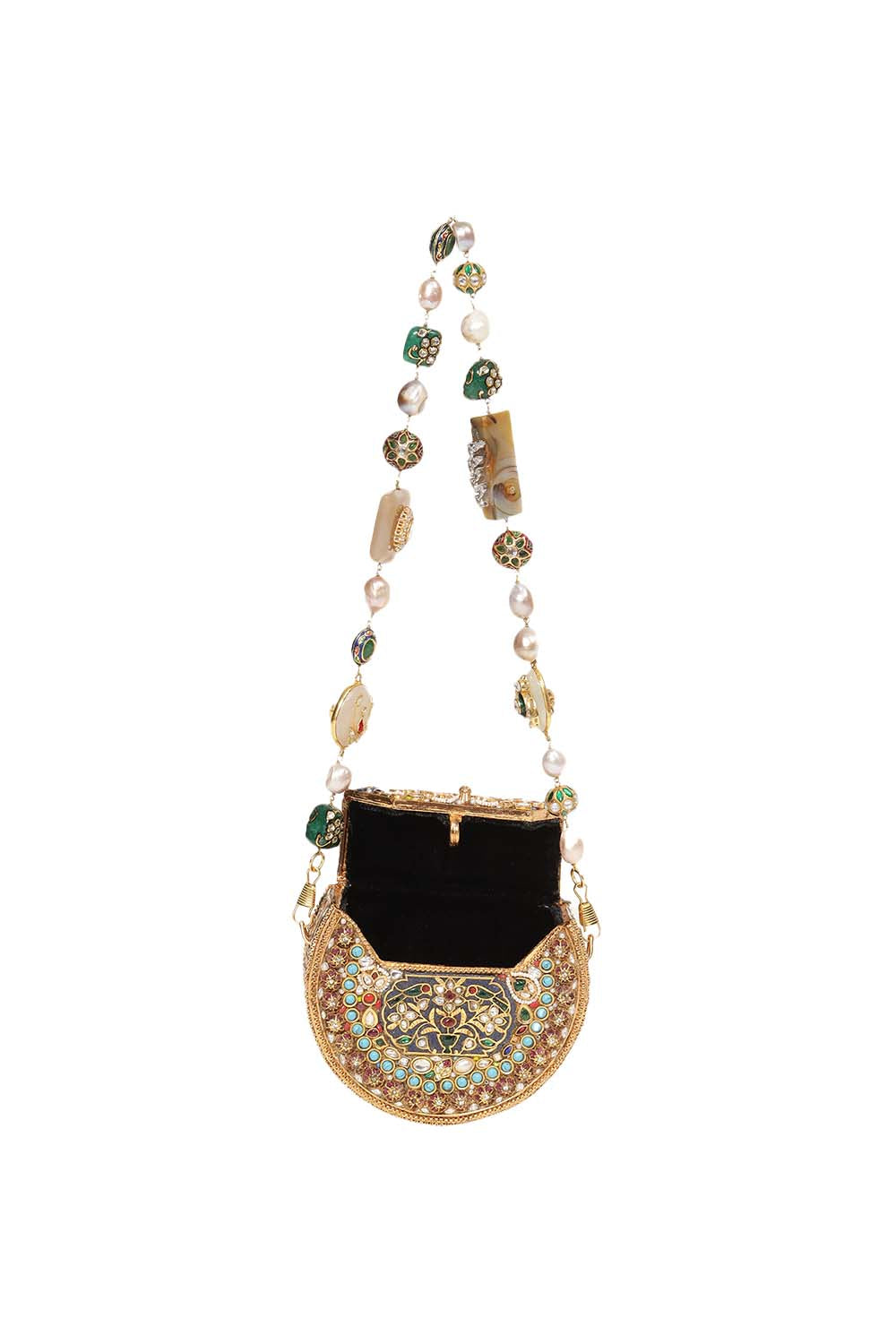 Nitara Red & Green Kundan Hand Bag