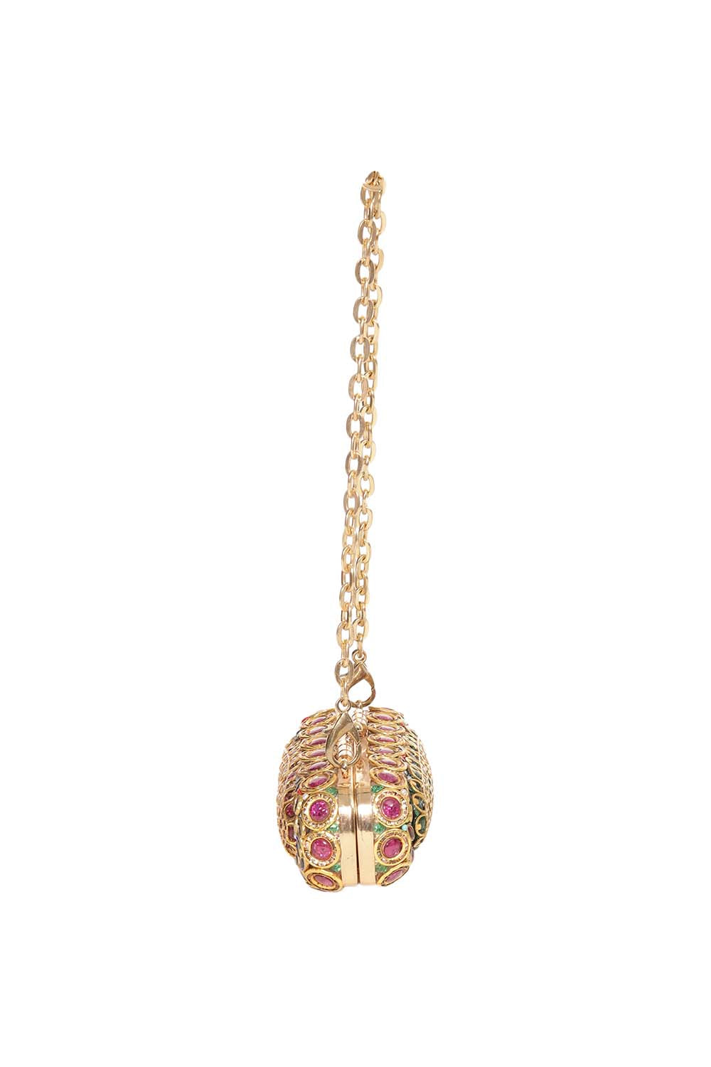 Rani Red & Green Kundan Hand Bag