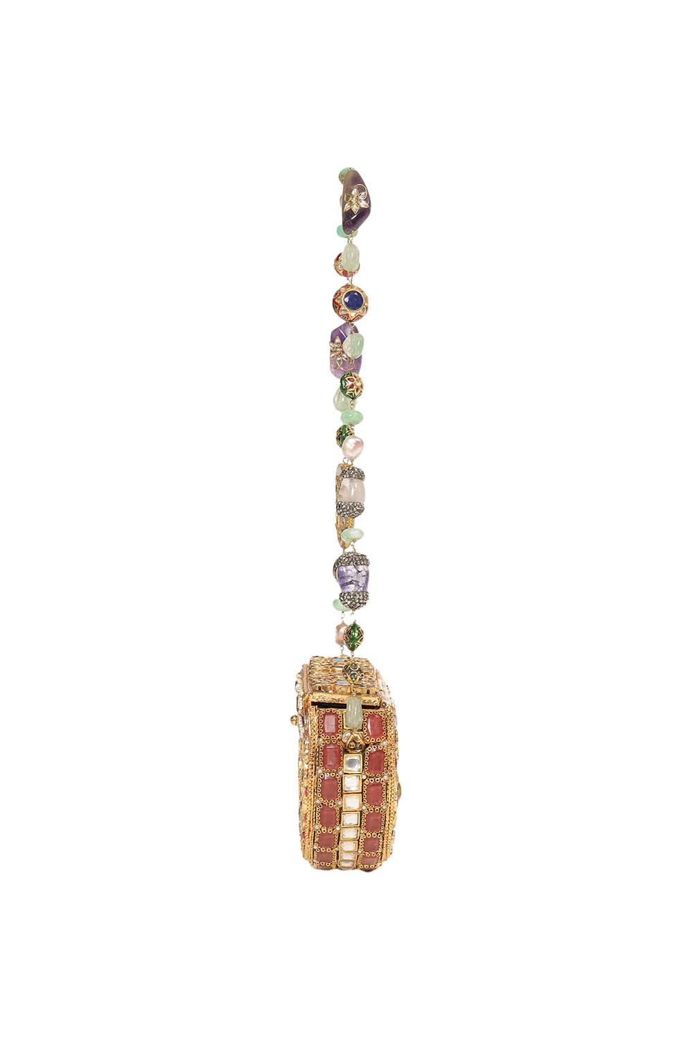 Nitara Red & Green Kundan Hand Bag