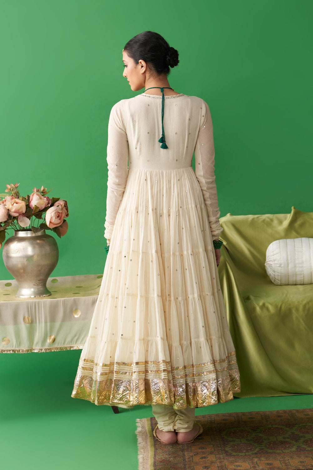 Eidiyah Ivory Angrakha Anarkali Set
