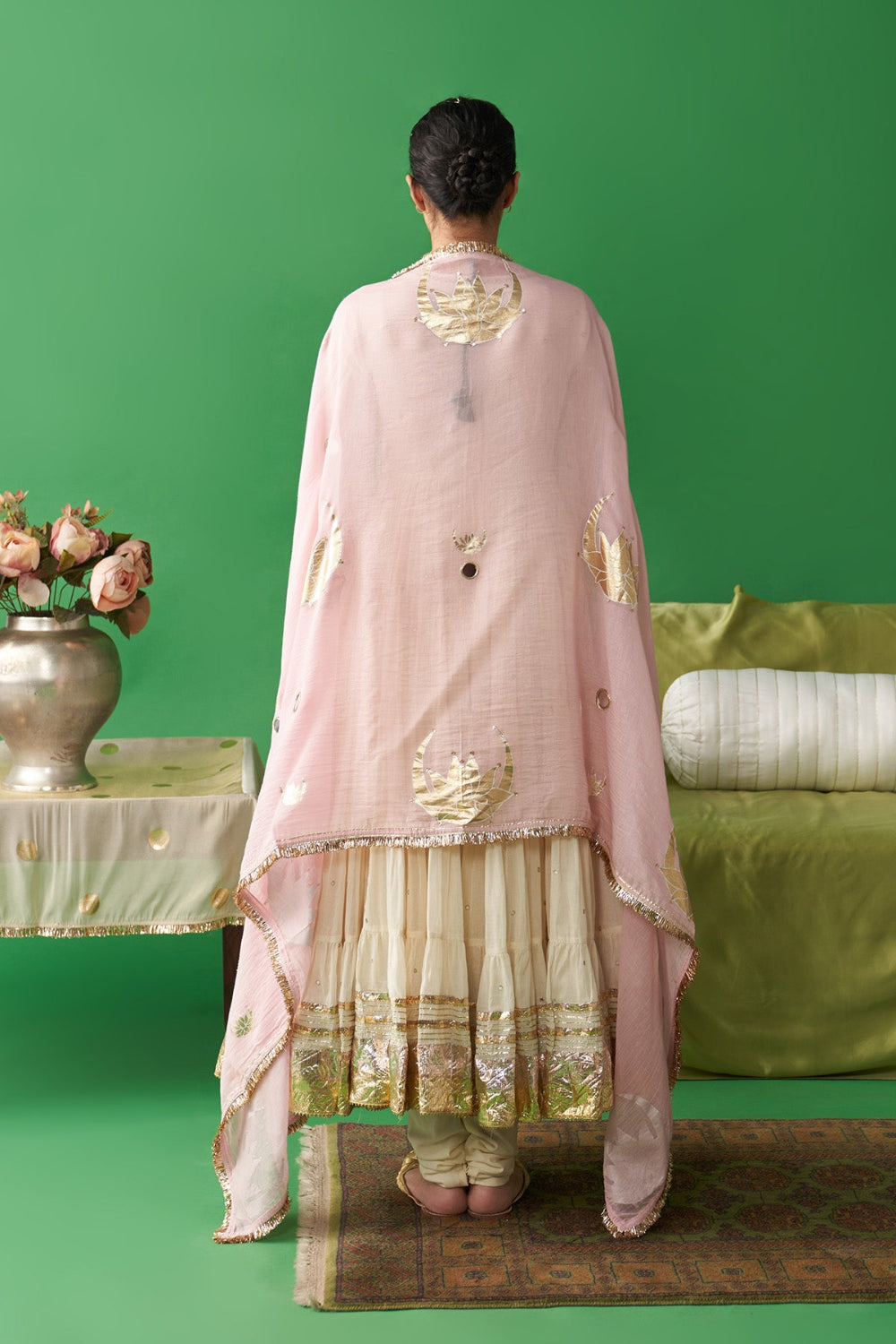 Eidiyah Ivory Angrakha Anarkali Set