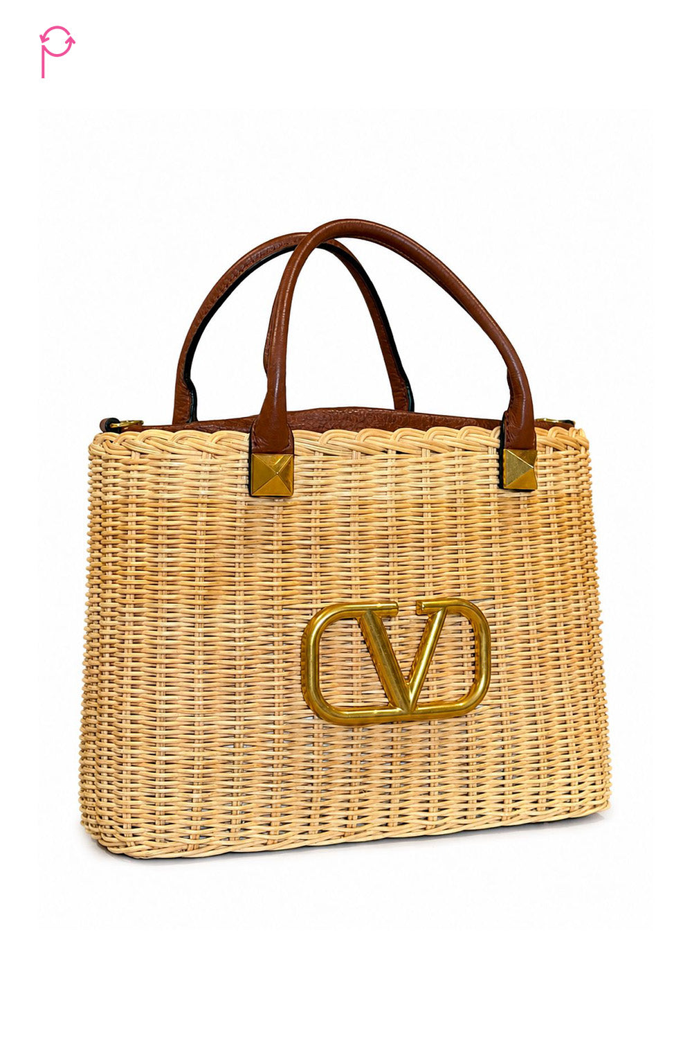 Preloved Valentino Small Wicker Basket Bag