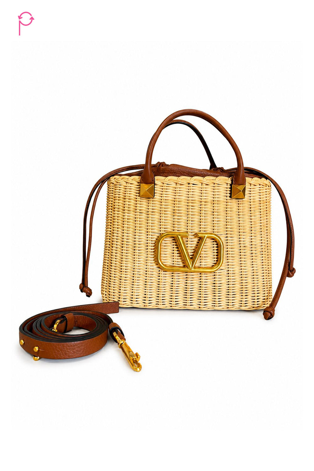 Preloved Valentino Small Wicker Basket Bag