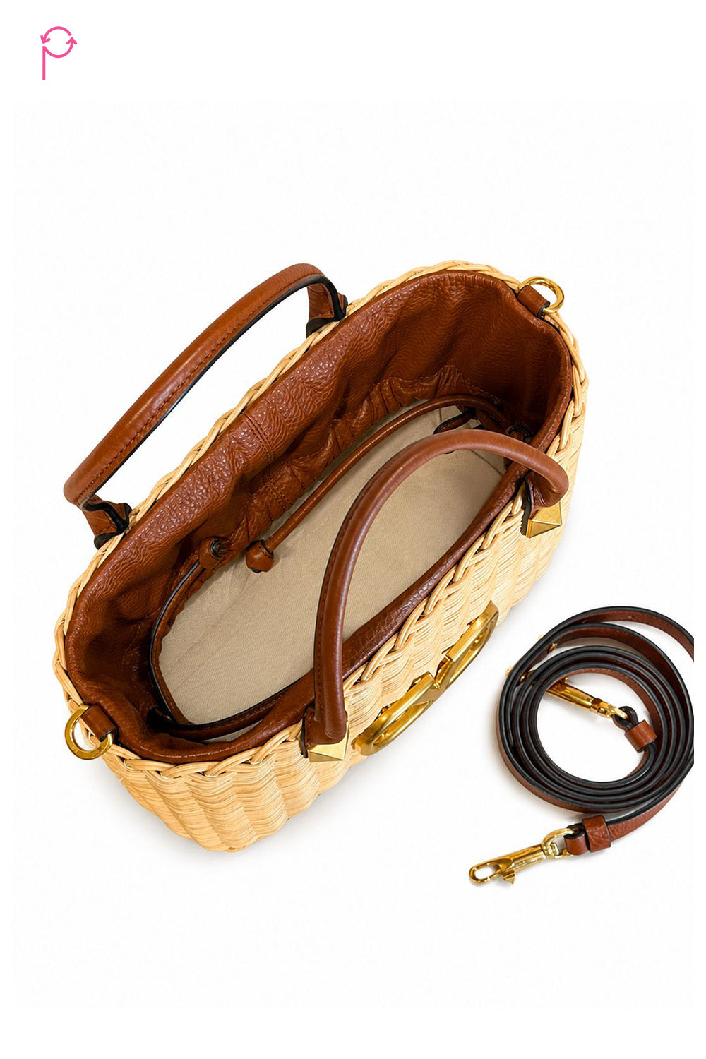 Preloved Valentino Small Wicker Basket Bag