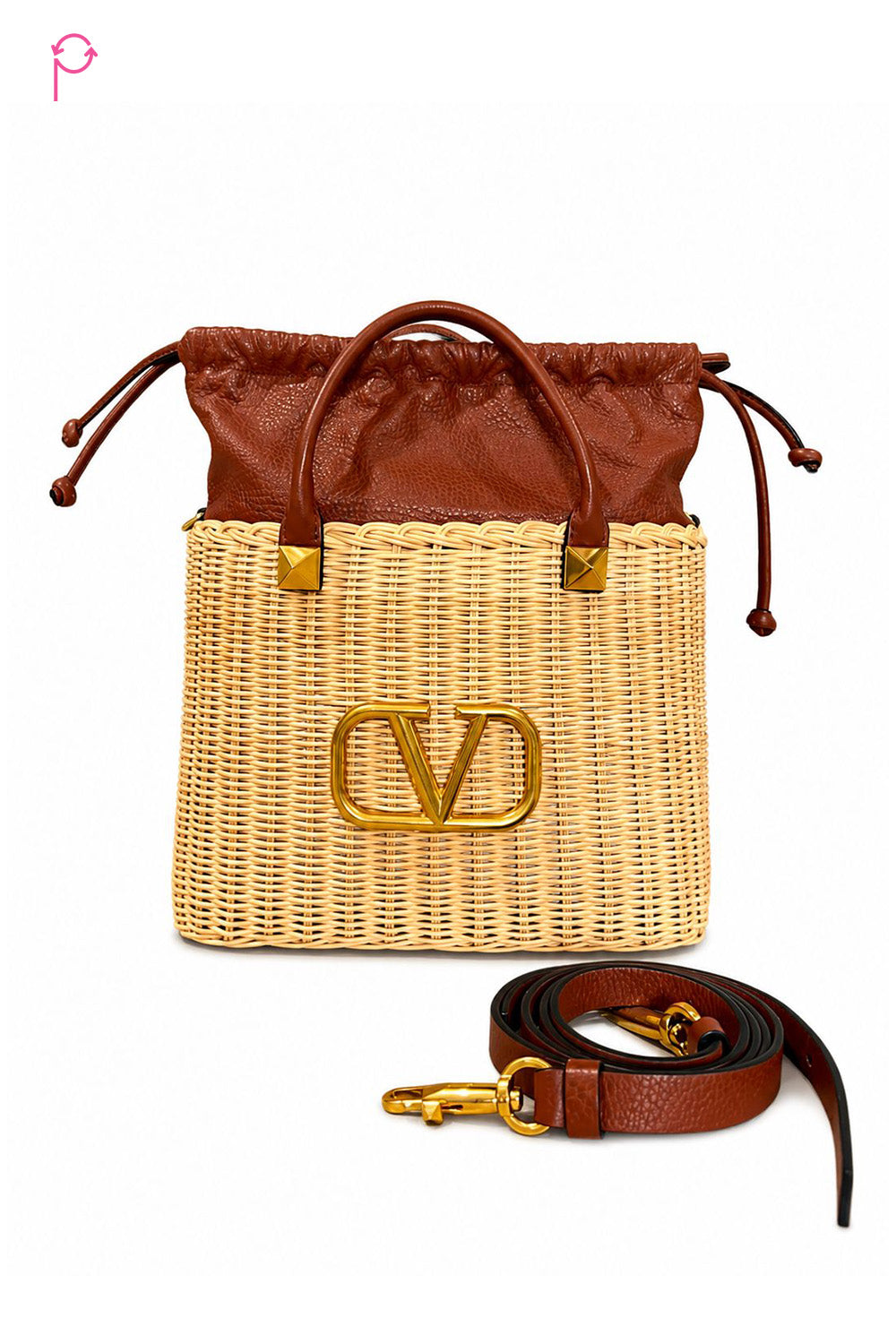 Preloved Valentino Small Wicker Basket Bag