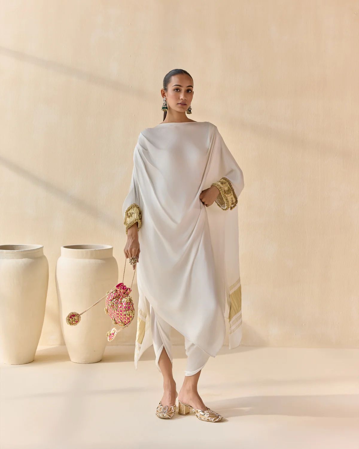 Noor Shwet Draped Set