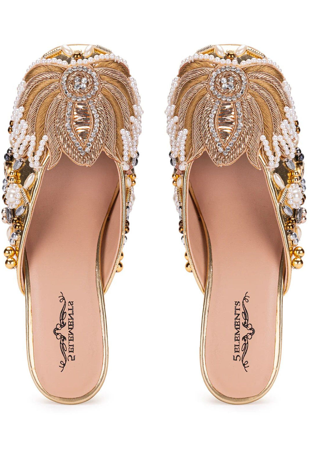 Gold Lotus Mule Heel