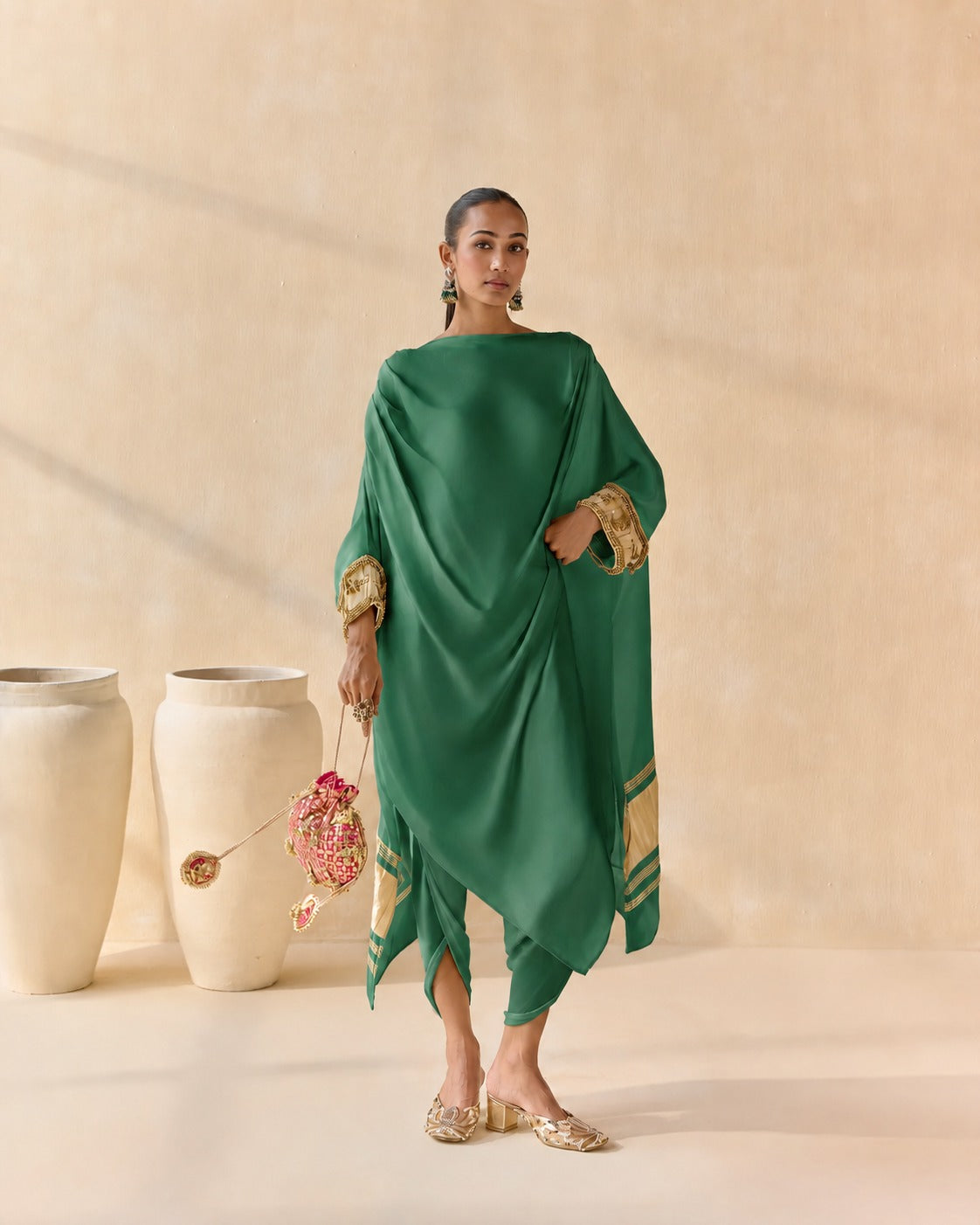 Noor Shwet Draped Set