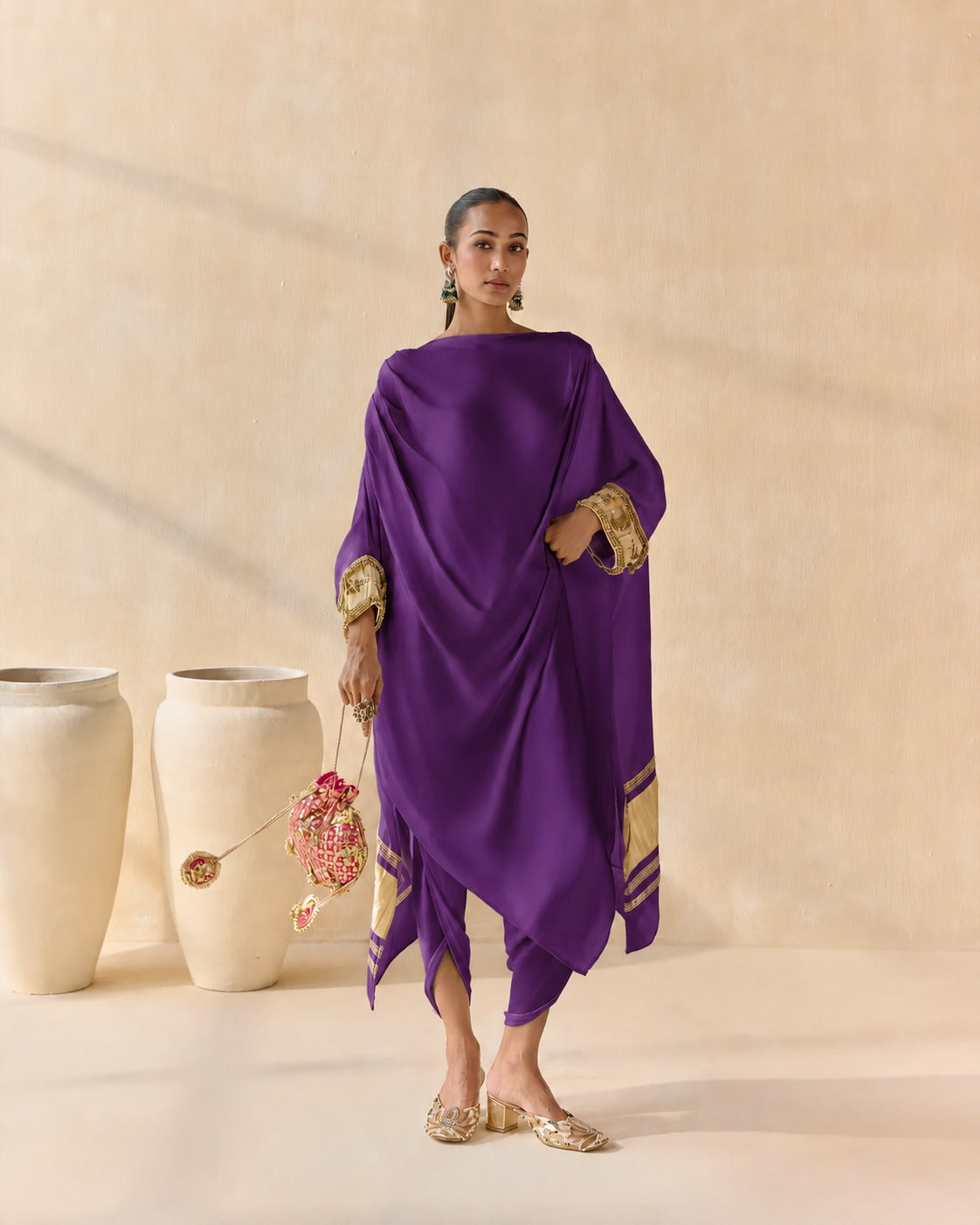 Noor Shwet Draped Set