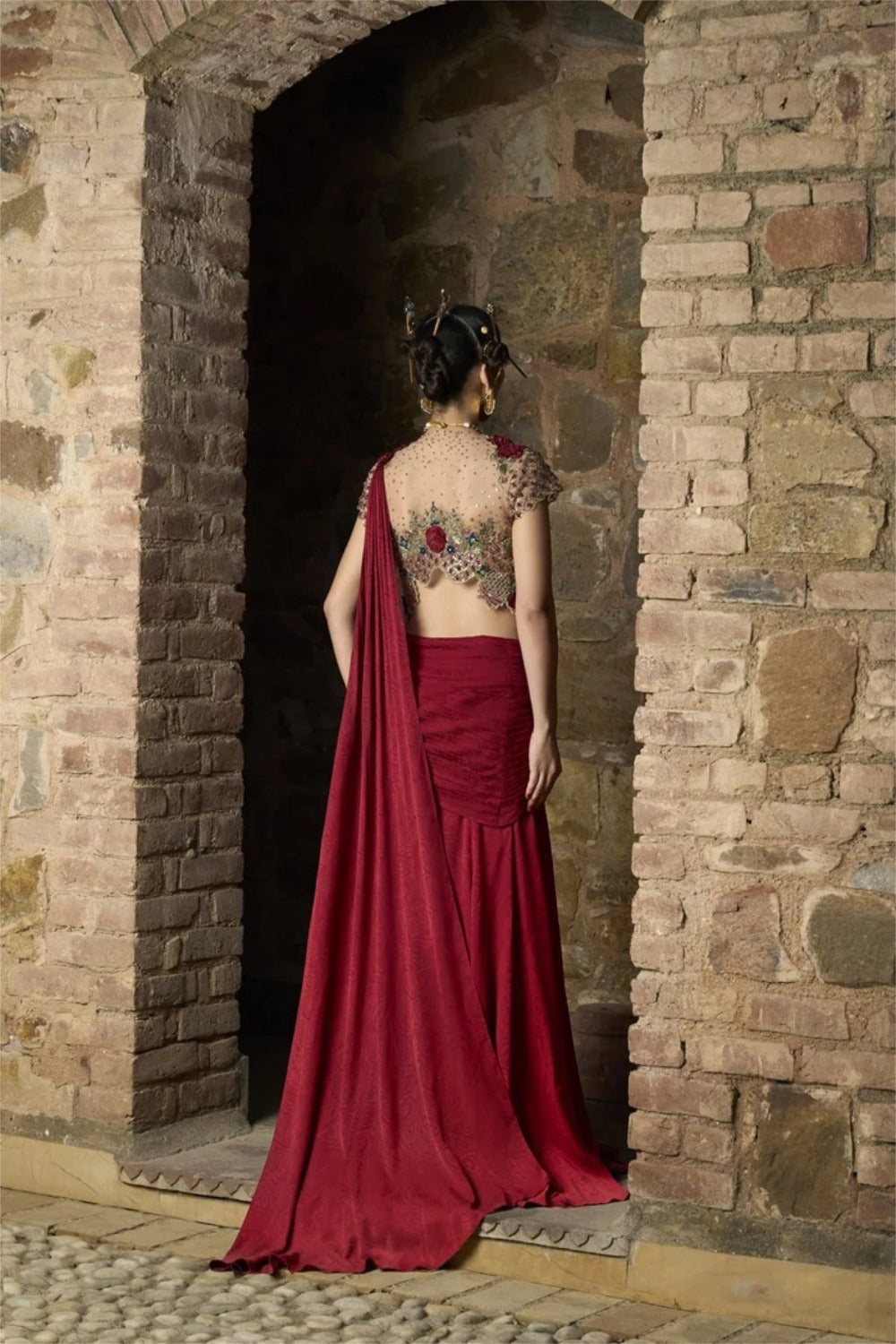 Applique Saree Set