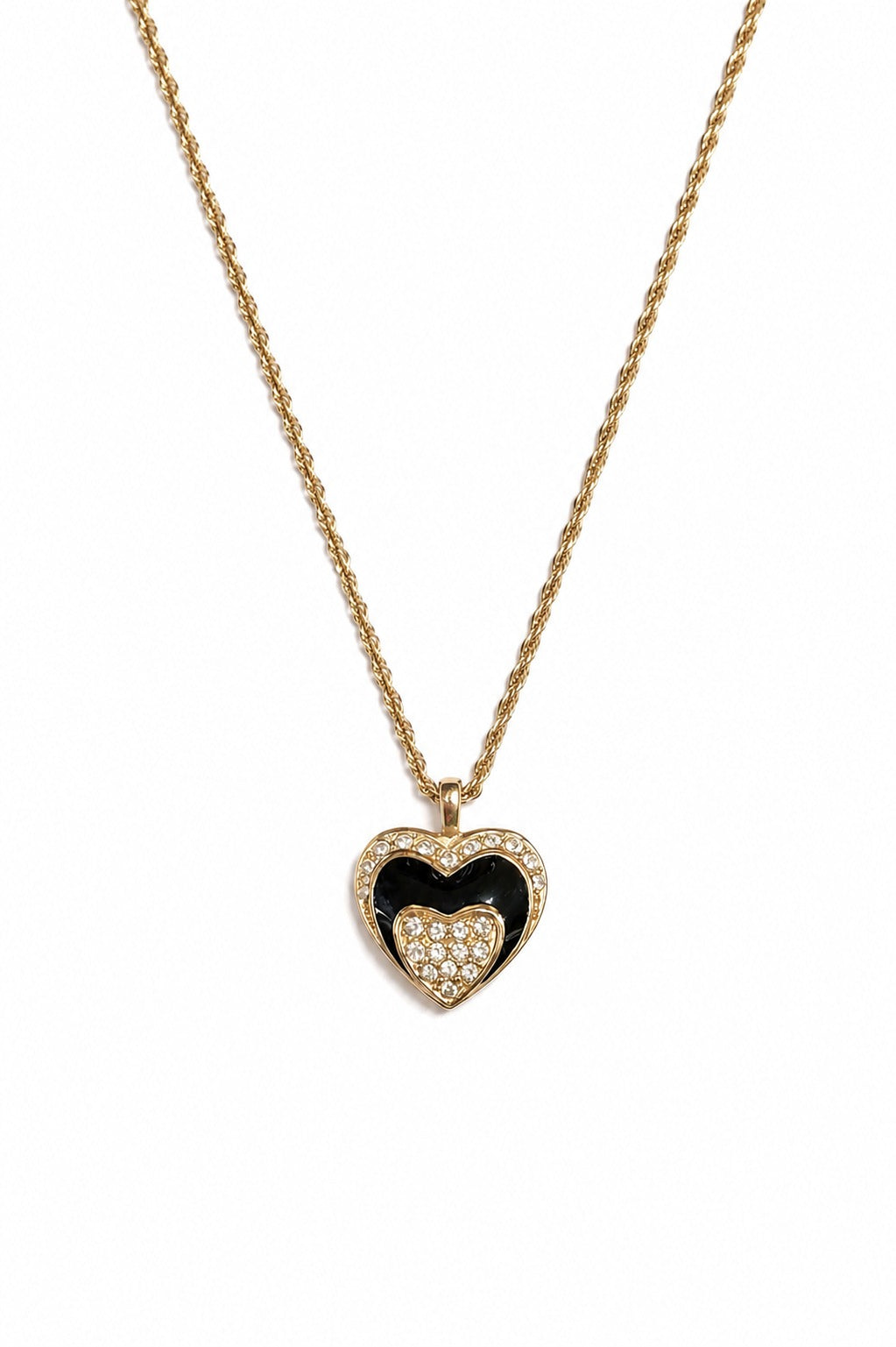 Vintage Christian Dior CD Logo Rhinestone Necklace