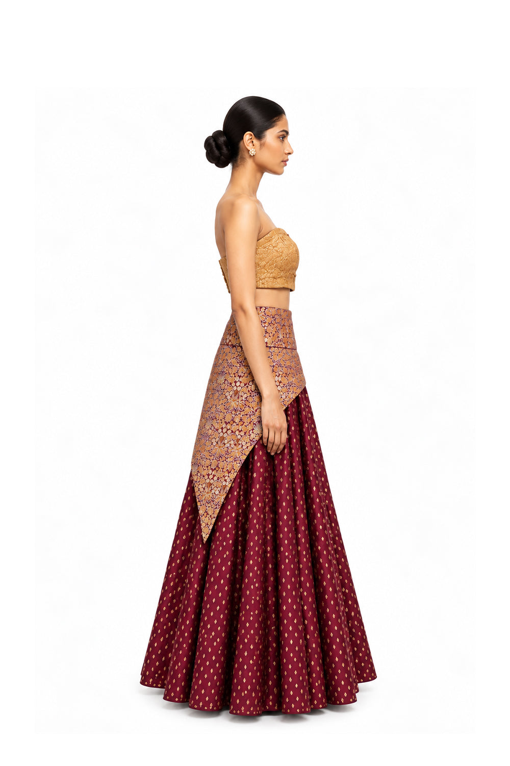 Merlot Brocade Lehenga Set
