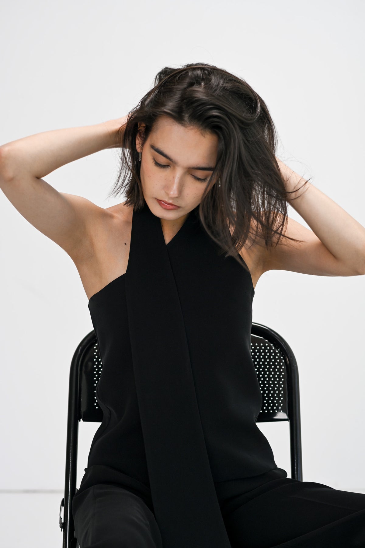 Noir Halter Scarf Top