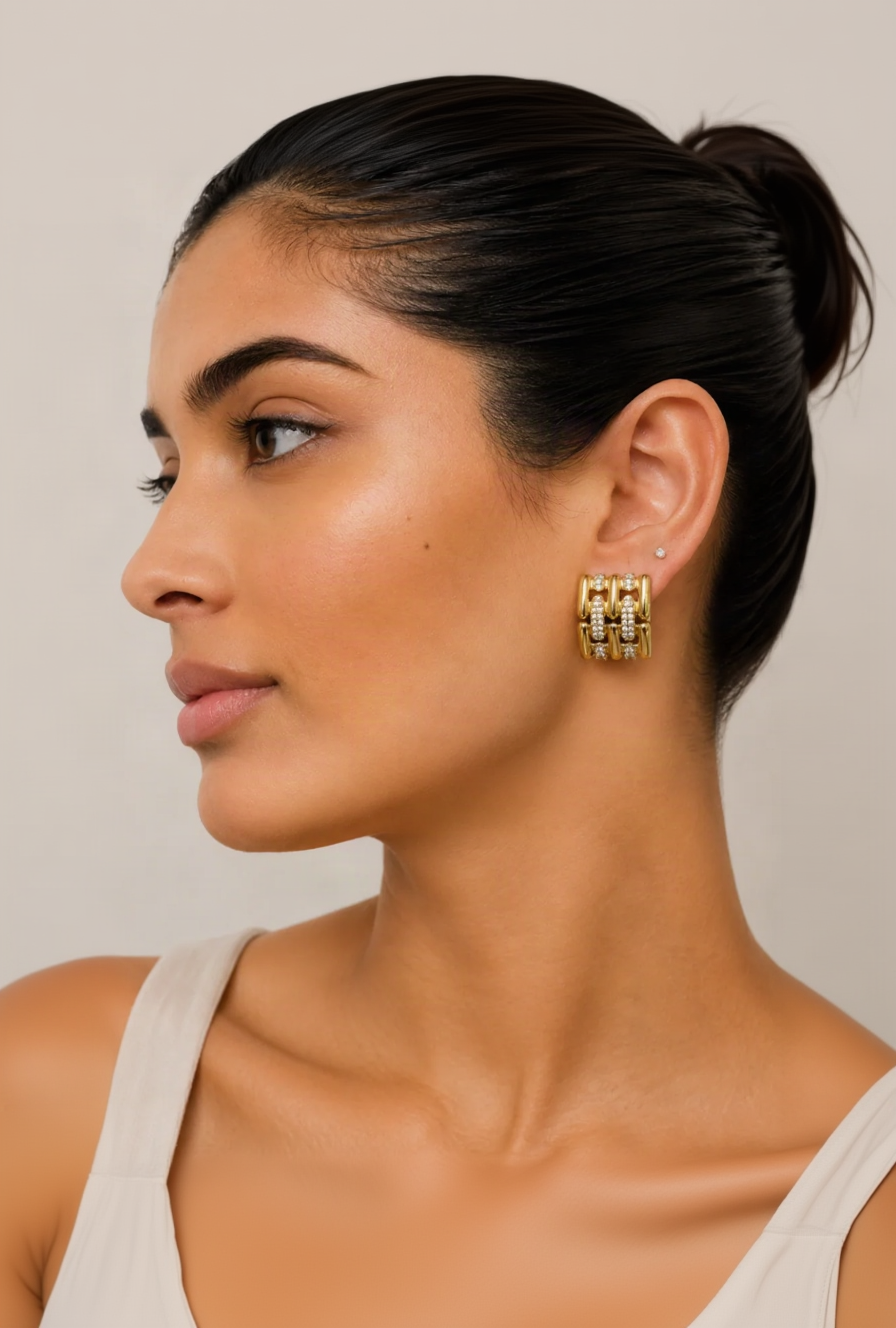 Vintage Givenchy stone square textured stud earrings