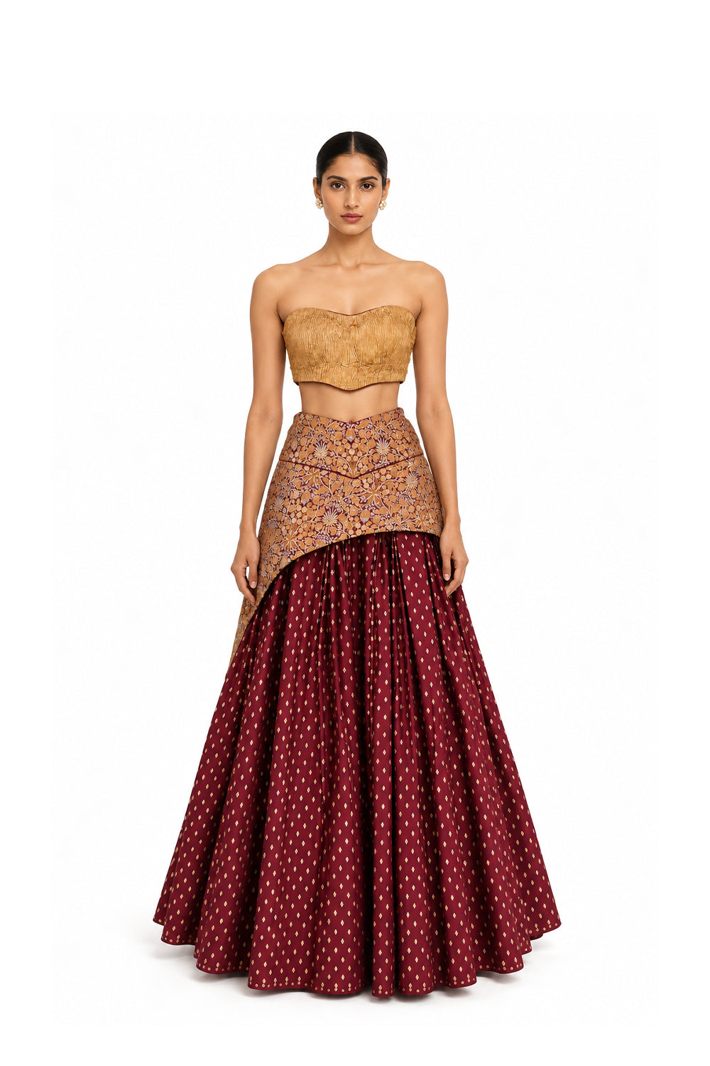 Merlot Brocade Lehenga Set