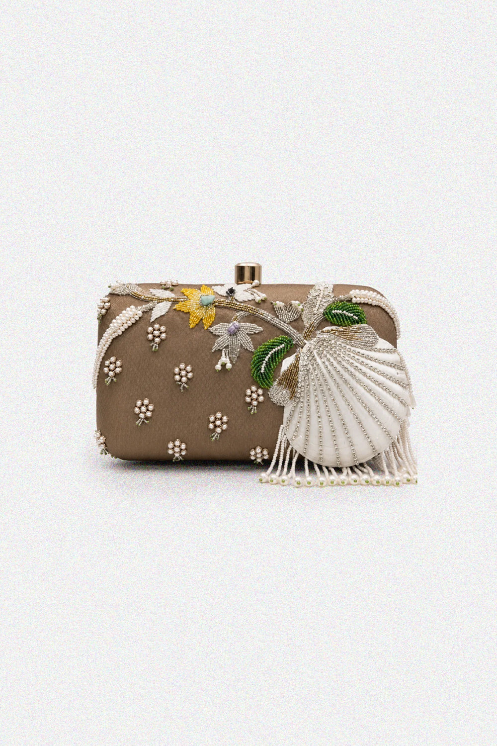 The Baqsa Shell Stone Clutch