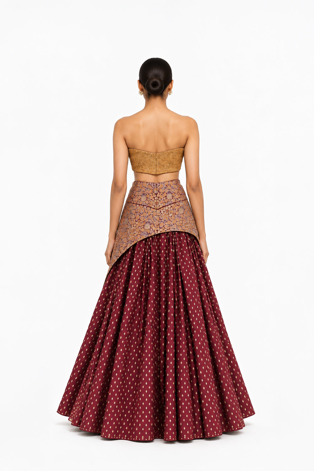 Merlot Brocade Lehenga Set