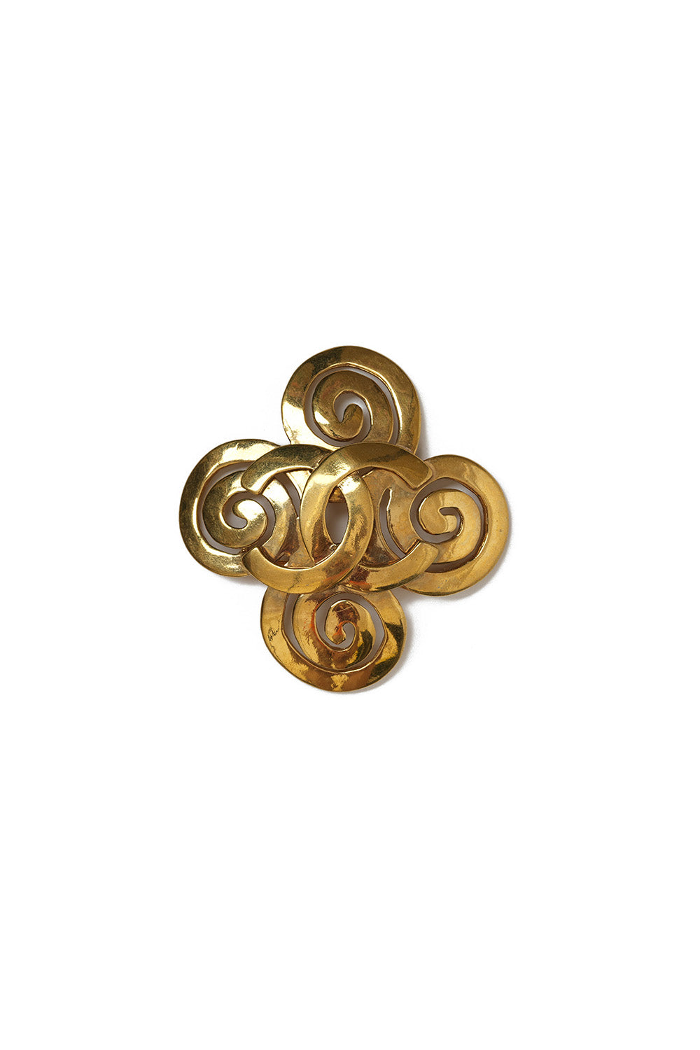 Vintage Chanel Twisted Flower CC Brooch