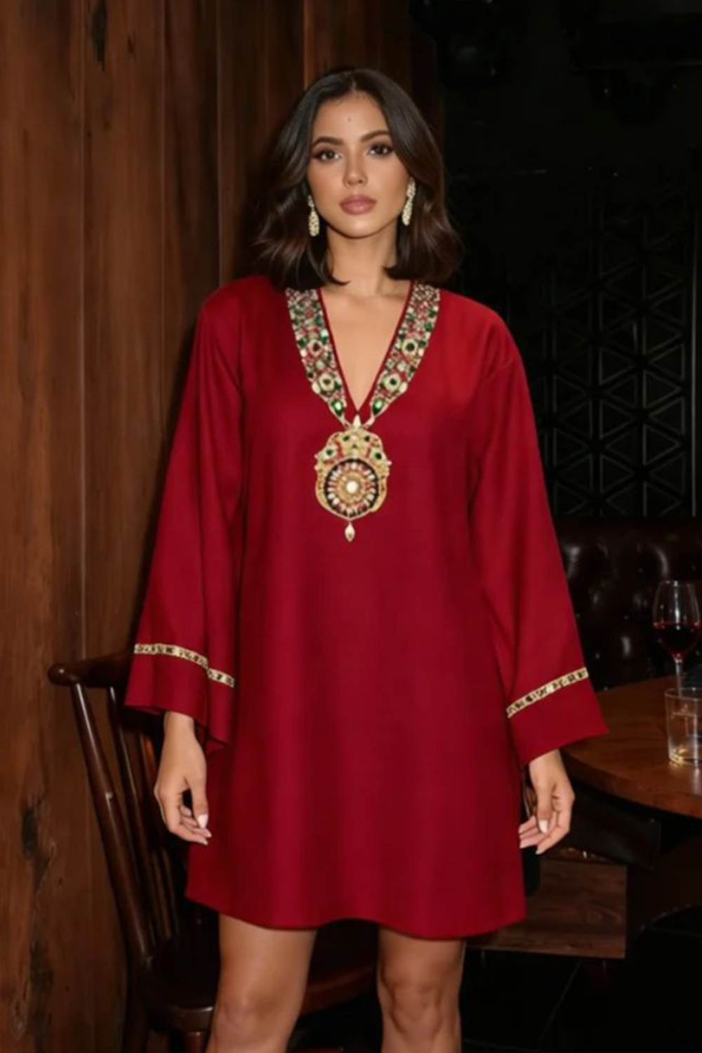 Royal Durbar Tunic Red