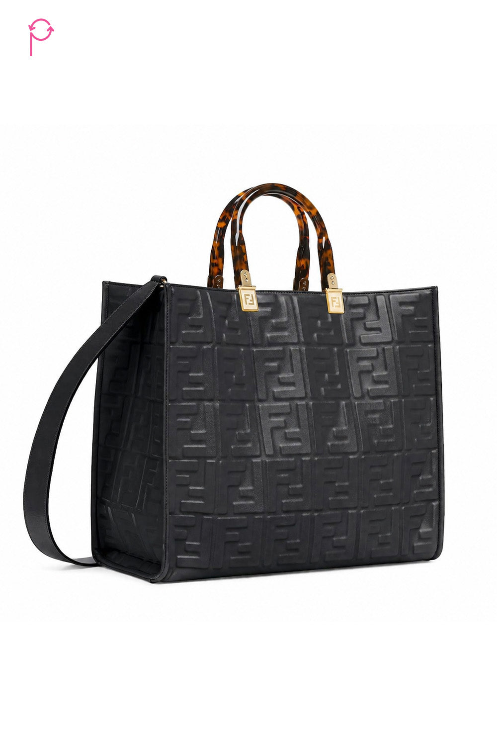 Preloved Fendi Black Sunshine Tote (Large)