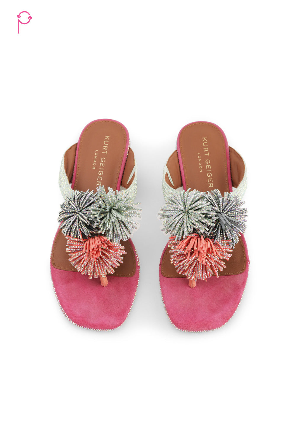 Preloved Pom Pom T-Bar Flat Sandal