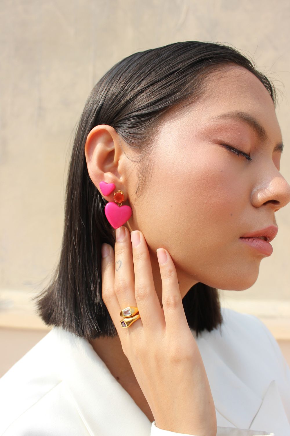 Hot Pink Carnelian Lullaby Earring (Birthstone July)