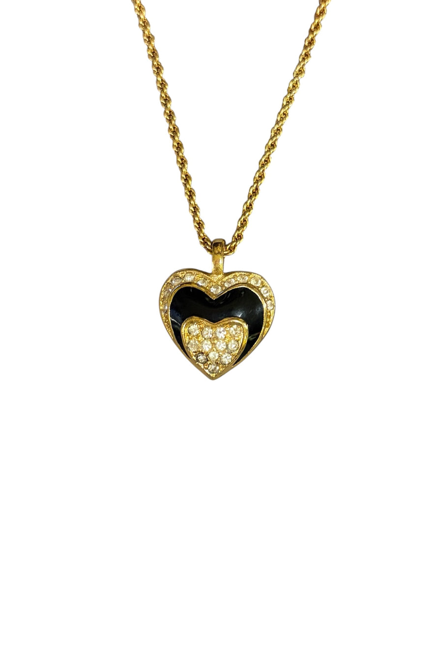 Vintage Christian Dior CD Logo Rhinestone Necklace