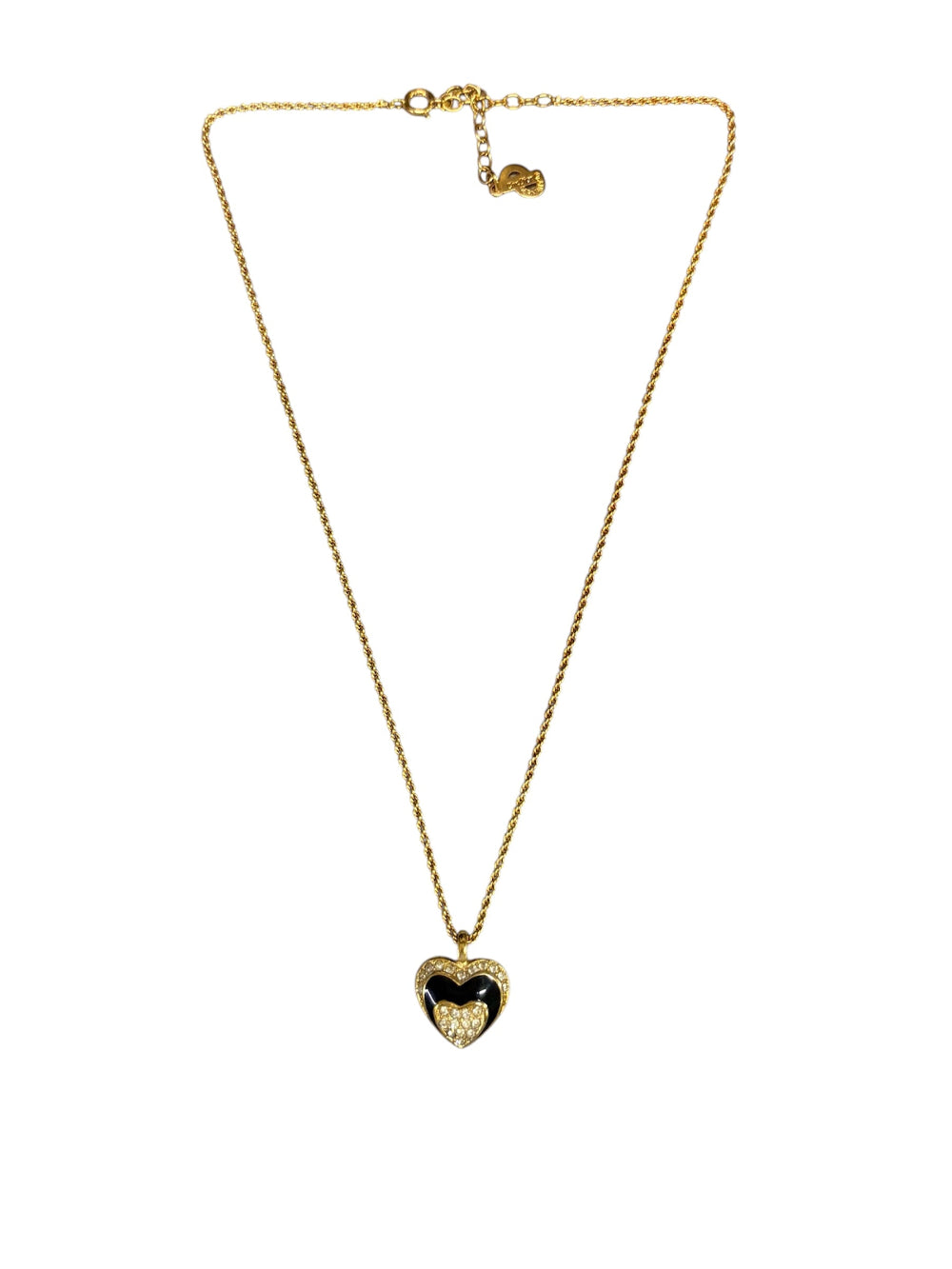 Vintage Christian Dior CD Logo Rhinestone Necklace
