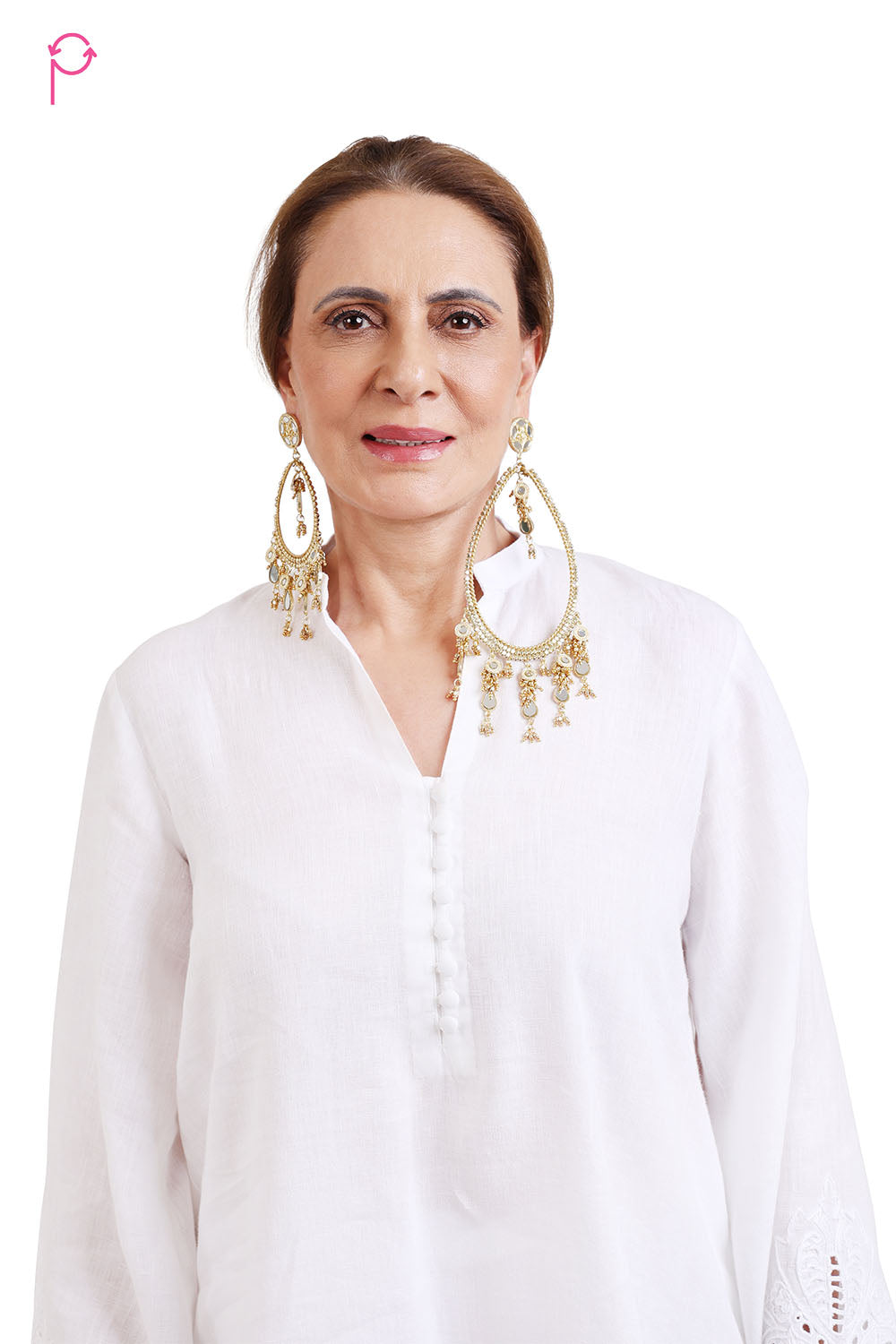 White Embroidered Linen Kurta Set