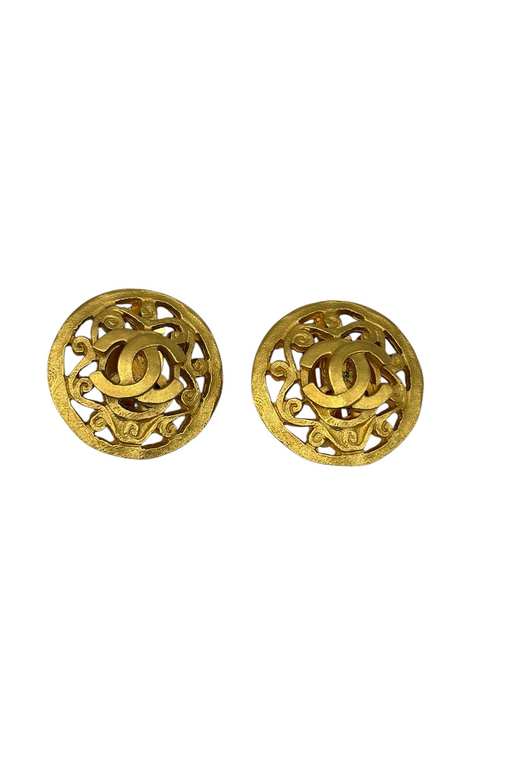 Vintage Chanel Logo  Earrings